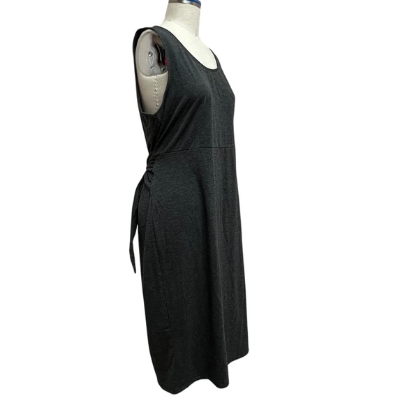 Torrid Jersey Sleeveless Tie Front Shift Dress Charcoal Grey Knee Length - Picture 3 of 8